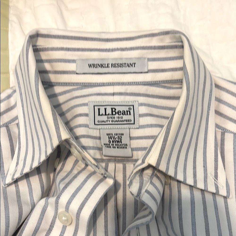 L.L. Bean Men's Blue Striped Shirt